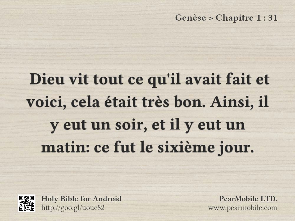 Genèse, Chapitre 1:31